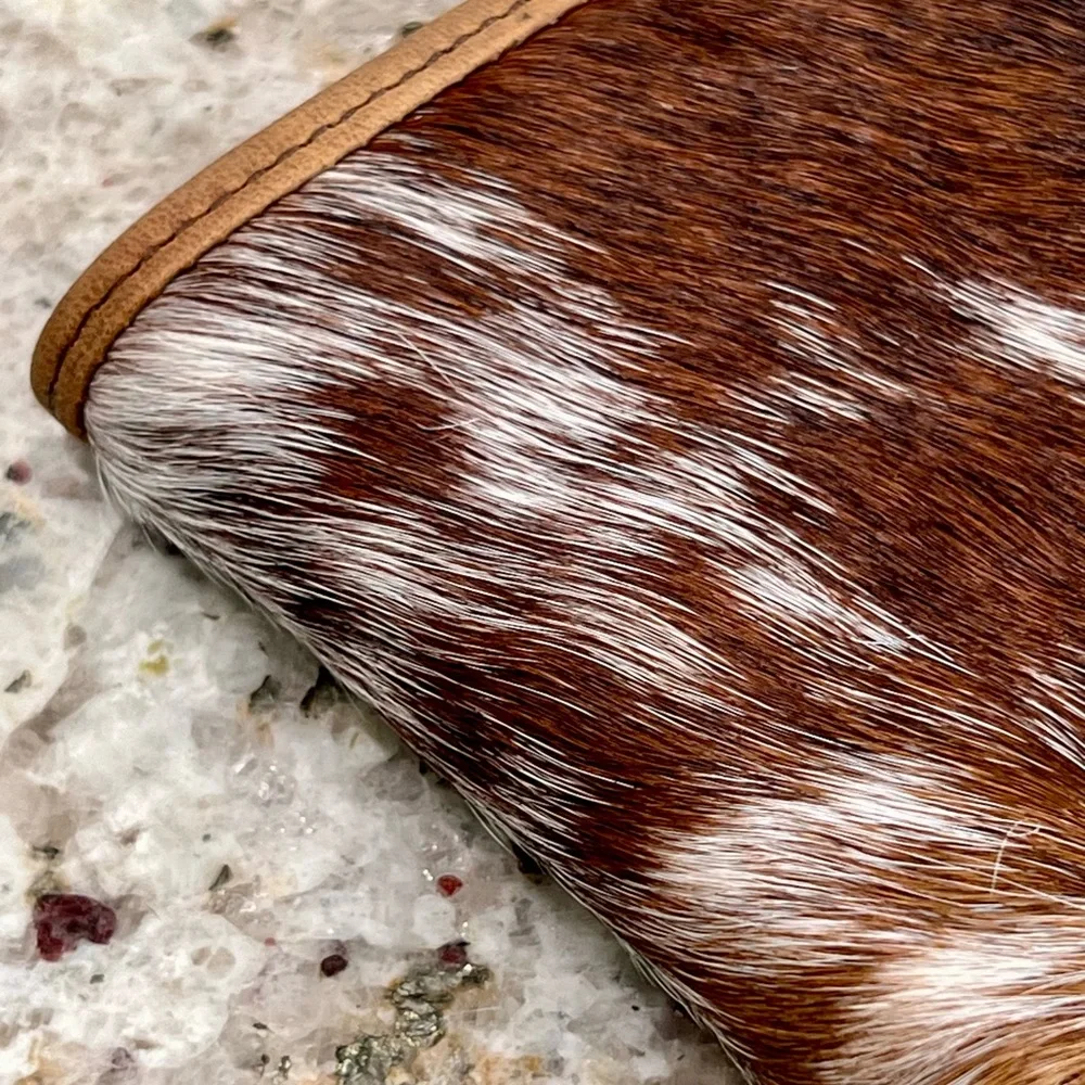 NEW Men's Western Fur on Cowhide Bi-Fold Wallet